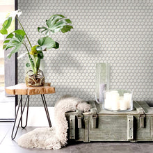JAPM201 White polished tiny hexagon porcelain mosaic tile