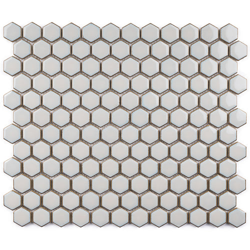 JAPM202 Light grey polished tiny hexagon porcelain mosaic tile