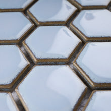 JAPM203 Blue polished tiny hexagon porcelain mosaic tile