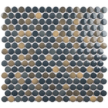 JAPM301 Multi Blue mix color polished tiny round porcelain mosaic tile