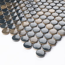 JAPM301 Multi Blue mix color polished tiny round porcelain mosaic tile