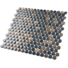 JAPM301 Multi Blue mix color polished tiny round porcelain mosaic tile