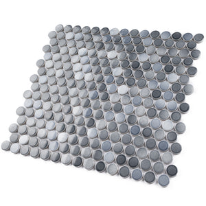 JAPM302 Multi Grey mix color polished tiny round porcelain mosaic tile