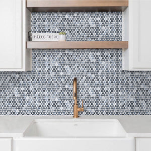 JAPM302 Multi Grey mix color polished tiny round porcelain mosaic tile