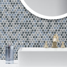 JAPM302 Multi Grey mix color polished tiny round porcelain mosaic tile