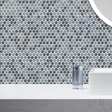 JAPM302 Multi Grey mix color polished tiny round porcelain mosaic tile