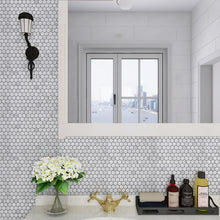JAPM402 White Marble glazed Saint porcelain Tiny Hexagon Mosaic tile