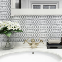 JAPM402 White Marble glazed Saint porcelain Tiny Hexagon Mosaic tile