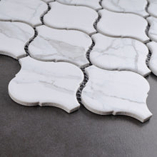 JAPM403 White Marble glazed Saint porcelain Lantern Shape Mosaic tile