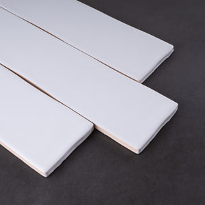KE-BLSM KEZMA - White handmade ceramic wall tile 3 in. x 12 in. subway tile (Matt Finish)