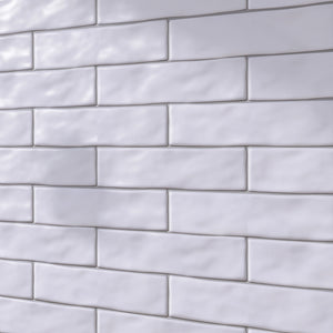 KE-BLSM KEZMA - White handmade ceramic wall tile 3 in. x 12 in. subway tile (Matt Finish)