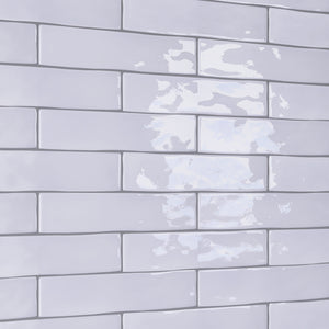 KE-BLS KEZMA - White handmade ceramic wall tile 3 in. x 12 in. subway tile Polished