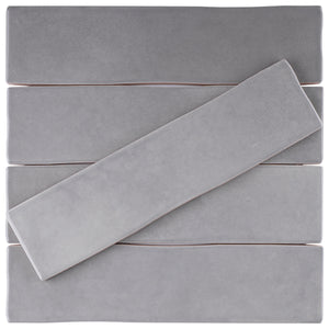 KE-GRS KEZMA - Gray handmade ceramic wall tile 3 in. x 12 in. subway tile Polished