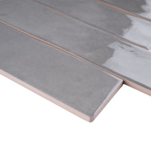 KE-GRS KEZMA - Gray handmade ceramic wall tile 3 in. x 12 in. subway tile Polished