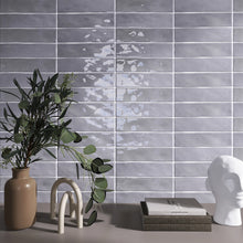 KE-GRS KEZMA - Gray handmade ceramic wall tile 3 in. x 12 in. subway tile Polished
