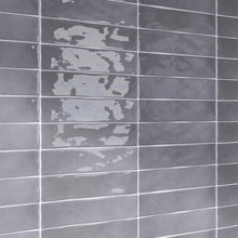KE-GRS KEZMA - Gray handmade ceramic wall tile 3 in. x 12 in. subway tile Polished