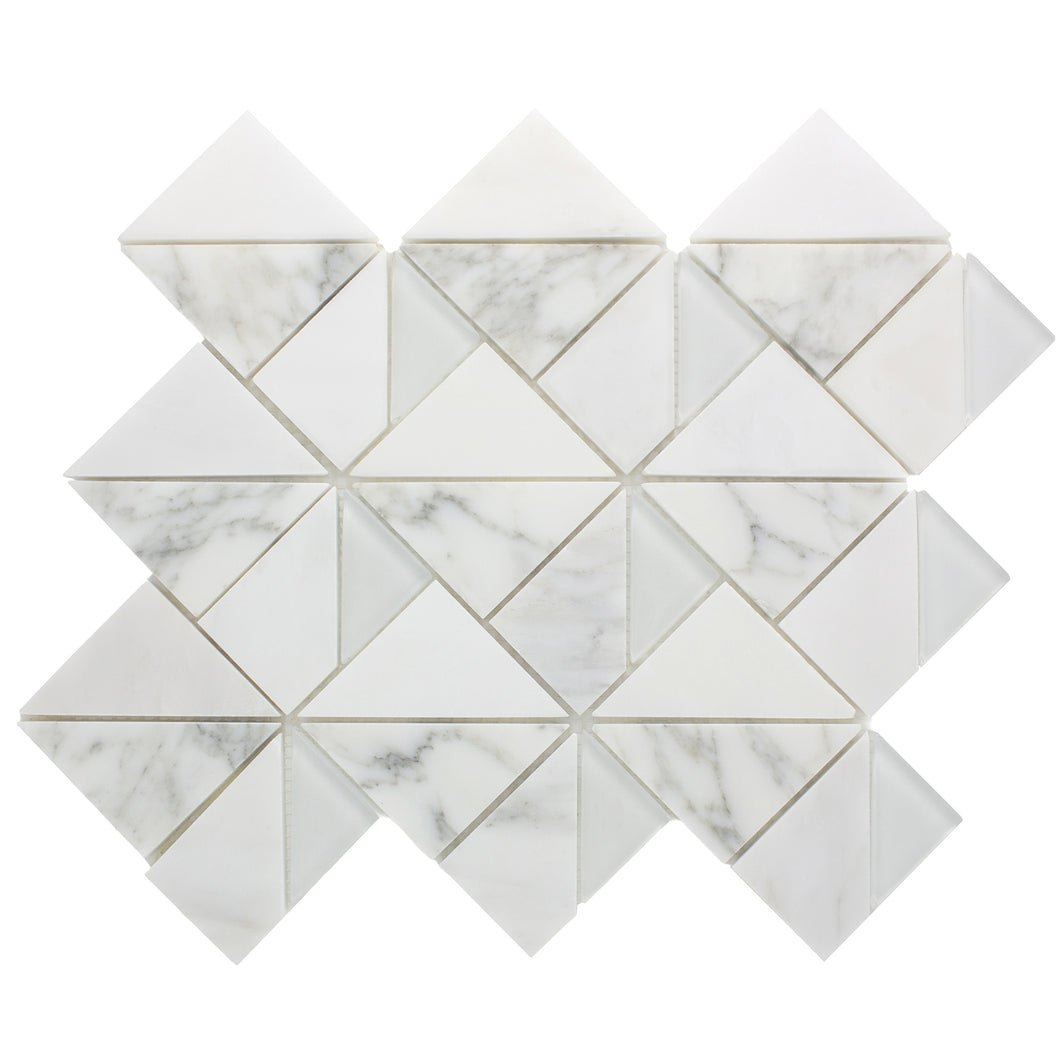 White carrara mosaic tile