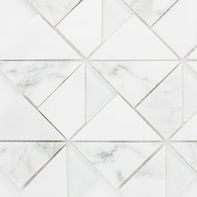 TMOPG-01 Triangle Square White Carrara Stone Mosaic Tile Backsplash