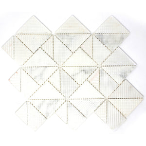 TMOPG-01 Triangle Square White Carrara Stone Mosaic Tile Backsplash