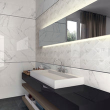 TMOPG-01 Triangle Square White Carrara Stone Mosaic Tile Backsplash