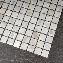 TMPSG-01 Mother of Pearl 1" x 1" Grid Seashell Tile in White