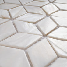 TMPSG-02 Mother of Pearl 1" x 1" Diamond Seashell Tile in White
