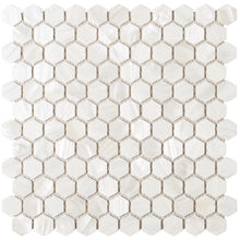 TMPSG-04 Mother of Pearl 1" x 1" Hexagon Seashell Tile in White