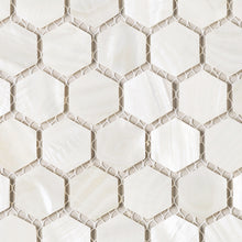 TMPSG-04 Mother of Pearl 1" x 1" Hexagon Seashell Tile in White