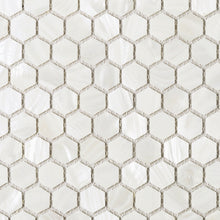 TMPSG-04 Mother of Pearl 1" x 1" Hexagon Seashell Tile in White