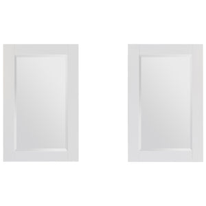 1901-60D-01 Matt White 60" Bathroom Vanity Cabinet and double Side 2 Sinks Combo Solid Wood Cabinet+Real Marble Top w/Sink set