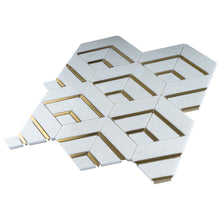 TNDOG-08 Starwhite Gold Metal Stainless Steel Polished Marble mosaic tile backsplash