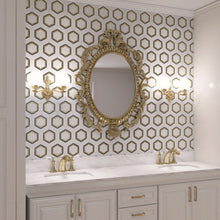 TNDOG-09 Gold Hexagon - Gold Metal Stainless Steel Polished Marble mosaic tile backsplash