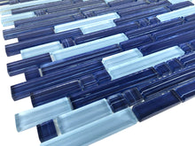 TNLQG-05B Brick Mix Blue Glass Mosaic Tile