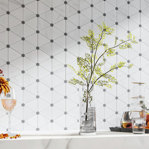 TNMSG-01 Natural Marble Series -Triangle white marble mosaic tile backsplash