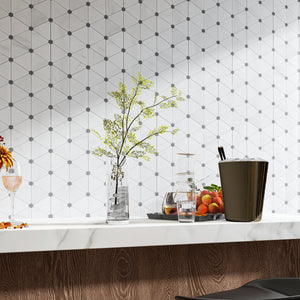 TNMSG-01 Natural Marble Series -Triangle white marble mosaic tile backsplash