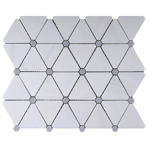 TNMSG-01 Natural Marble Series -Triangle white marble mosaic tile backsplash