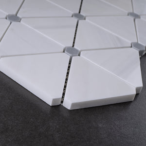 TNMSG-01 Natural Marble Series -Triangle white marble mosaic tile backsplash