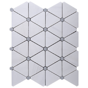 TNMSG-01 Natural Marble Series -Triangle white marble mosaic tile backsplash