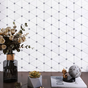 TNMSG-01 Natural Marble Series -Triangle white marble mosaic tile backsplash