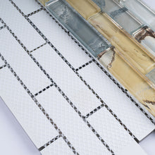 TOCSG-02 1x4 Swirl Brown Grey Glass Mosaic Tile Backsplash