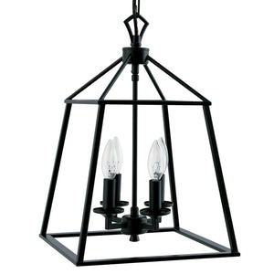 PL0002-4-01 - 4 Lights Geometric Square Pendant Lighting in black for kitchen island