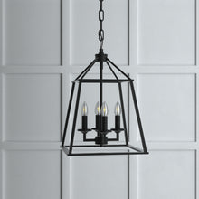 PL0002-4-01 - 4 Lights Geometric Square Pendant Lighting in black for kitchen island