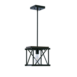 PL0003-1-01 1 Lights Single Square Pendant lighting for kitchen island in Black