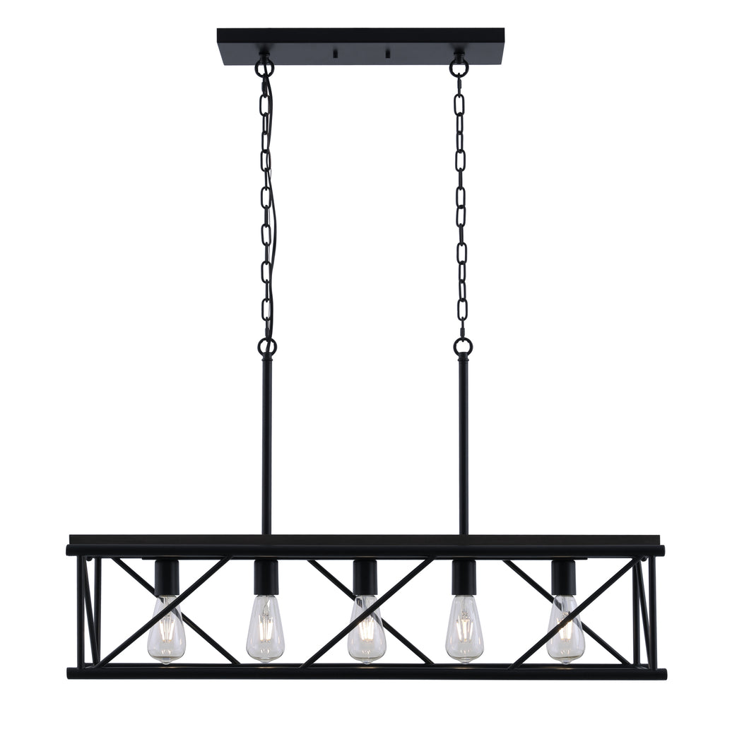 PL0003-5-01 - 5 - Light Kitchen Island pendant lighting Linear in black