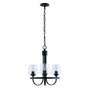PL0004-3-01 3 - Light Candle Style Wagon Wheel Chandelier