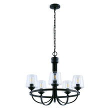 PL0004-5-01 5 - Light Candle Style Wagon Wheel Chandelier