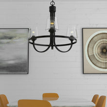PL0004-3-01 3 - Light Candle Style Wagon Wheel Chandelier