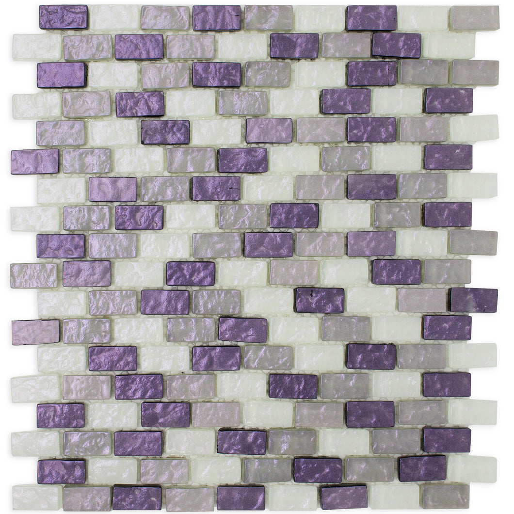 purple brick glass mosaic tile backsplash wall tile
