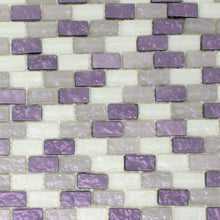 TPRNG-01 Small Brick Pearl Look Purple Glass Mosaic Tile Backsplash