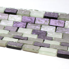 TPRNG-01 Small Brick Pearl Look Purple Glass Mosaic Tile Backsplash